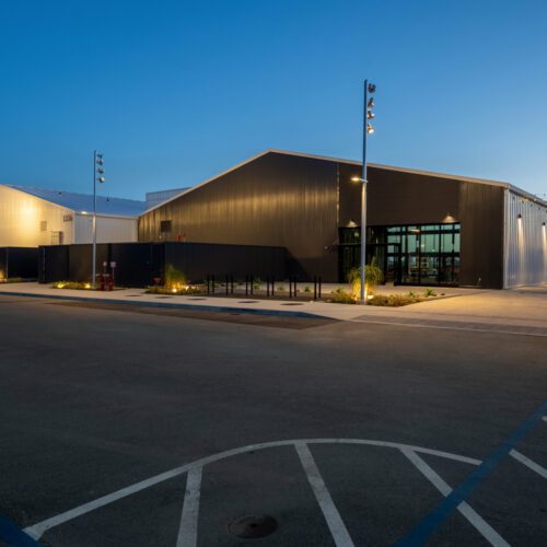 Commercial steel building exterior