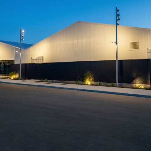 Modern commercial metal building in San Pedro, CA.