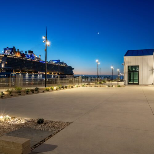 San Pedro, CA waterfront architectural steel building