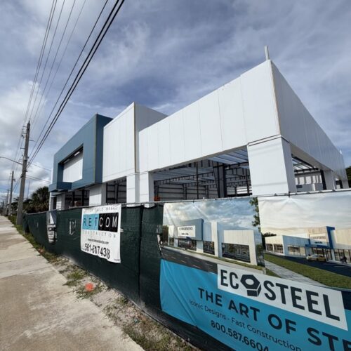 commercial building with insulated metal wall panels