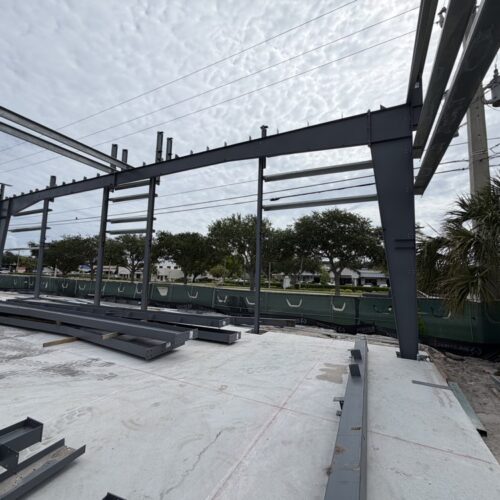 Heavy steel construction in Boca Raton, Florida.