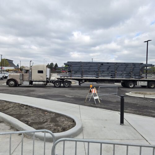 EcoSteel prefab steel delivery in Saint Charles, Illinois.