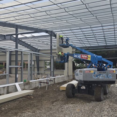 EcoSteel project featuring exterior imp wall panel installation