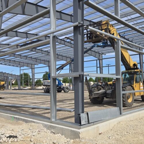 Installation of steel girts for a new St. Charles sports complex