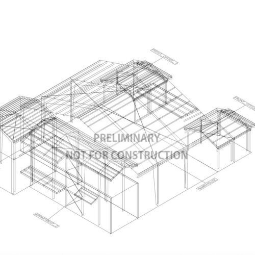 3d model of a steel building in Hawaii.
