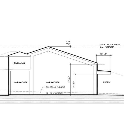 Rendering of a heavy equipment storage warehouse made of steel by EcoSteel.