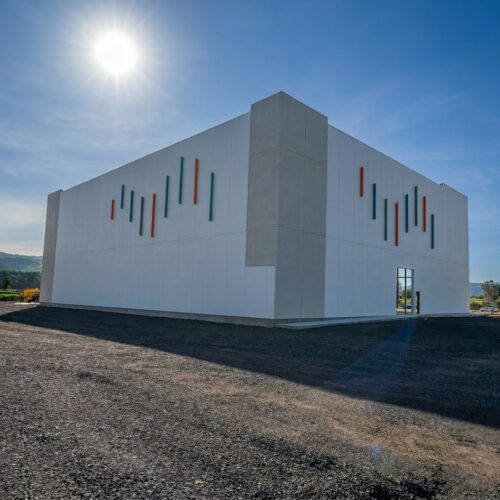 Rendering of a metal storage facility prior to construction.