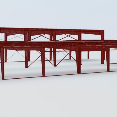 Ecosteel 3D model of a revit steel building.